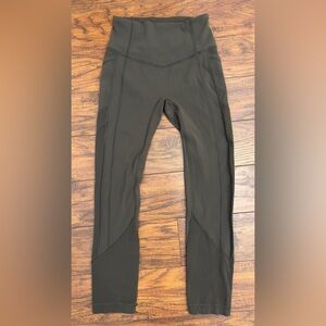 Lululemon All The Right Places Crop II 23" Olive Green Size 4